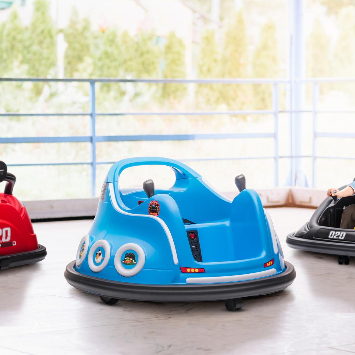 12V Kinder Autoscooter mit 2,4 G Fernbedienung, Elektro Bumper mit Musik Blau - Blau, Kunststoff (73/73/44cm) - AIYAPLAY
