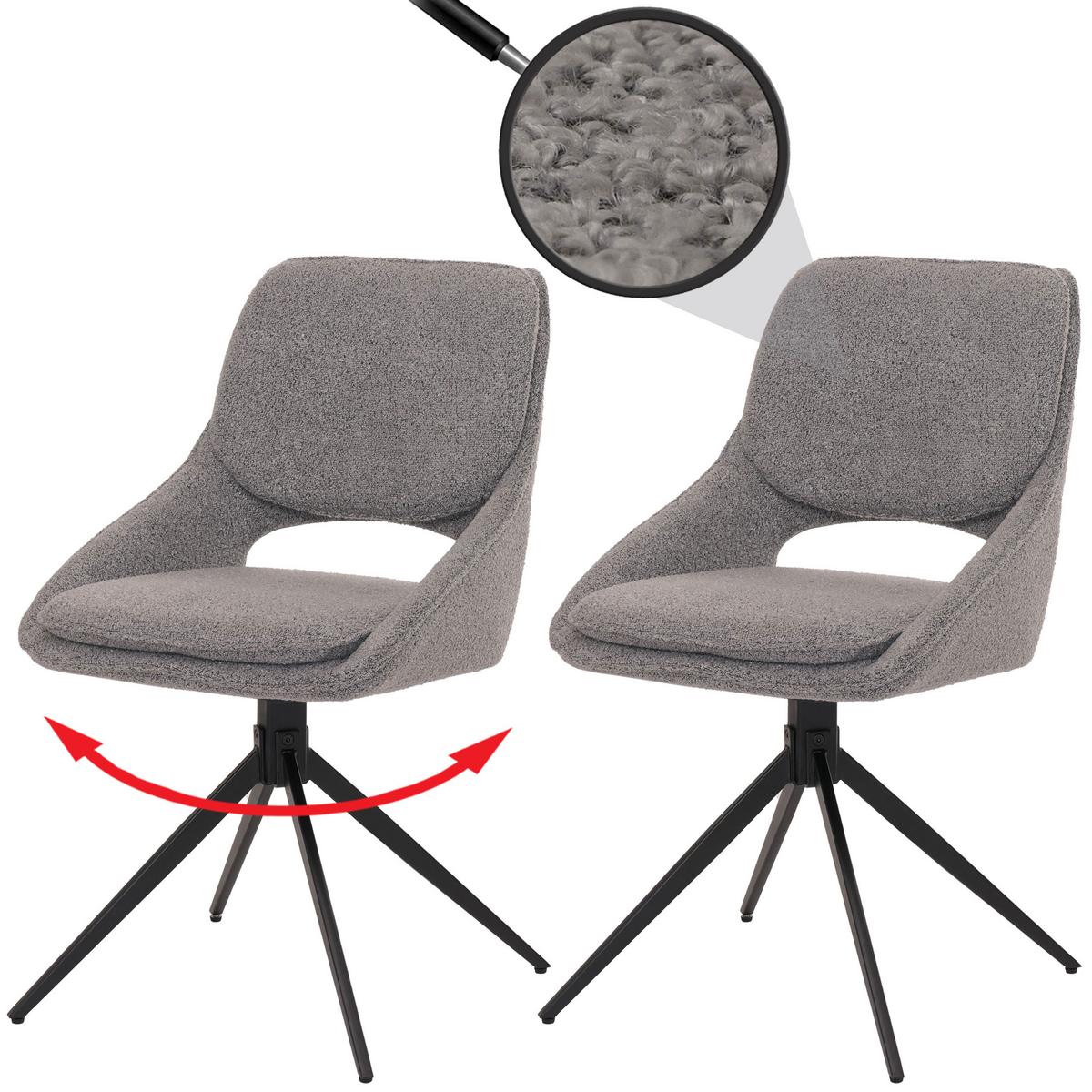 ESSZIMMERSTUHL Hellgrau 2er-Set - Hellgrau/Grau, Textil (55/87/55cm) - MCW