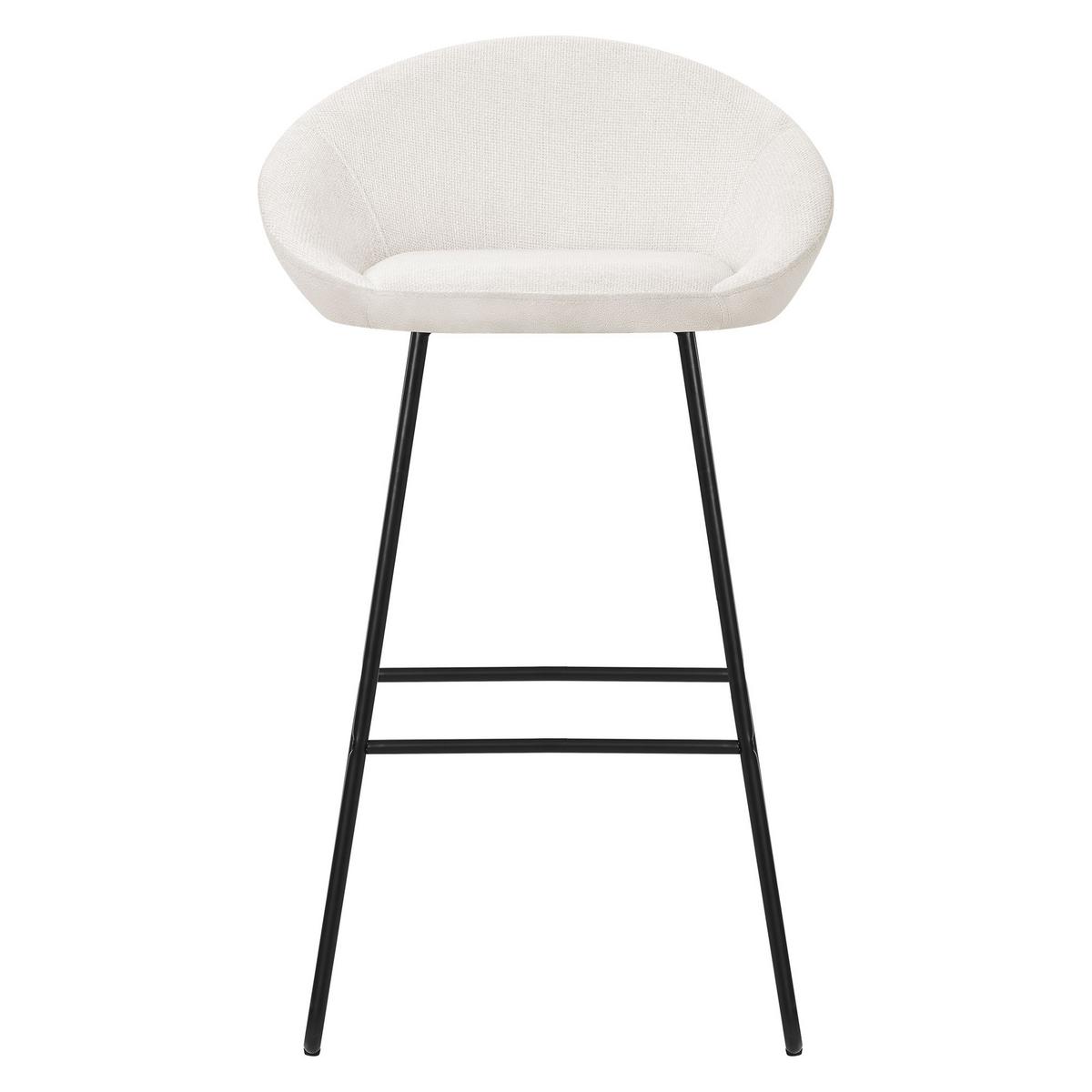 BARHOCKER 4er Set Beige mit Stoffbezug - Beige/Schwarz, Metall (56/94/50cm) - ML-DESIGN