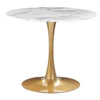 ESSTISCH 90/90/74 cm Marmor Rund Boca - Weiß, Holzwerkstoff (90/90/74cm) - Beliani