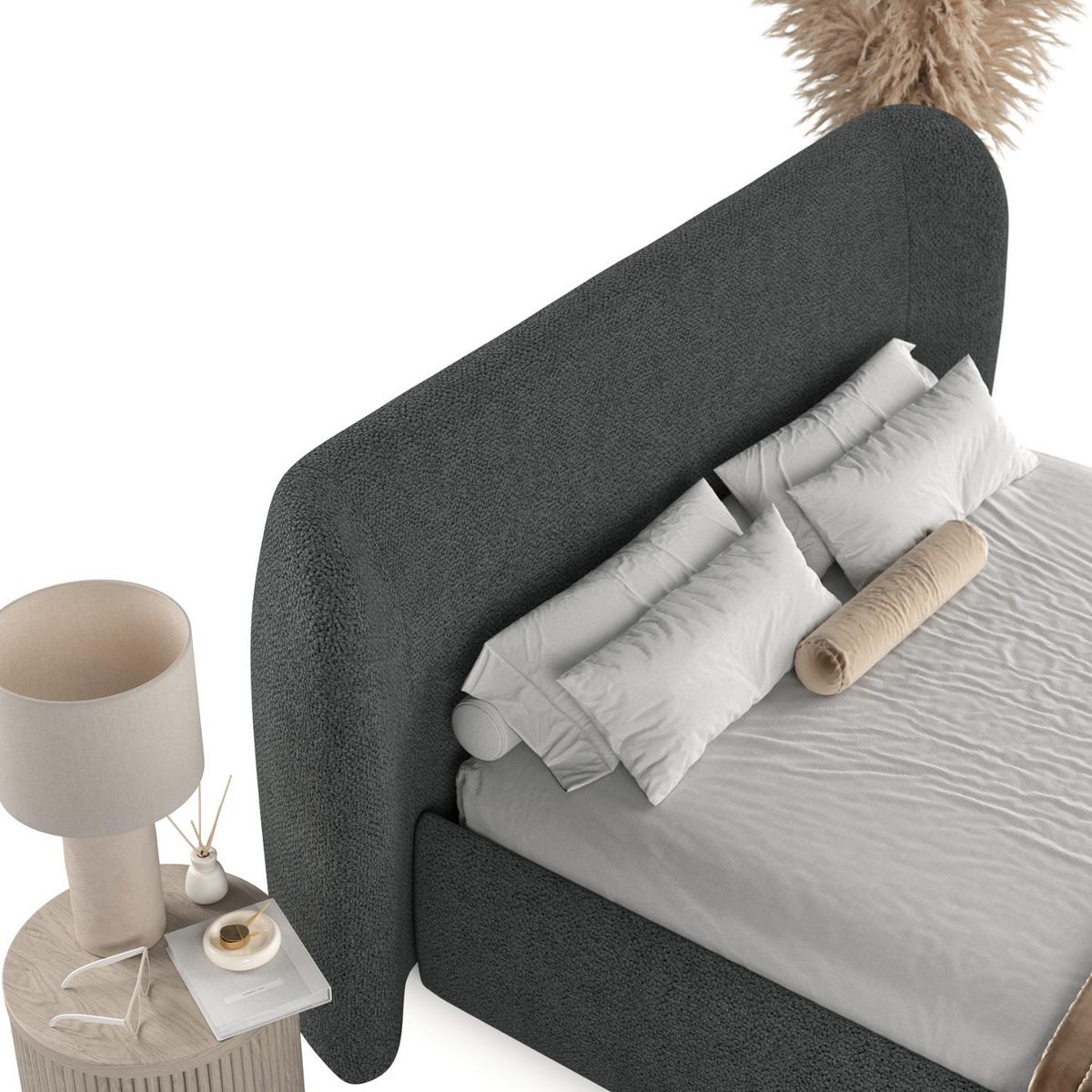 POLSTERBETT Bellano mit Stauraum 200/200 cm Anthrazit im Bubble Stoff - Anthrazit/Schwarz, Holz/Holzwerkstoff (200/200cm) - AltaBeds