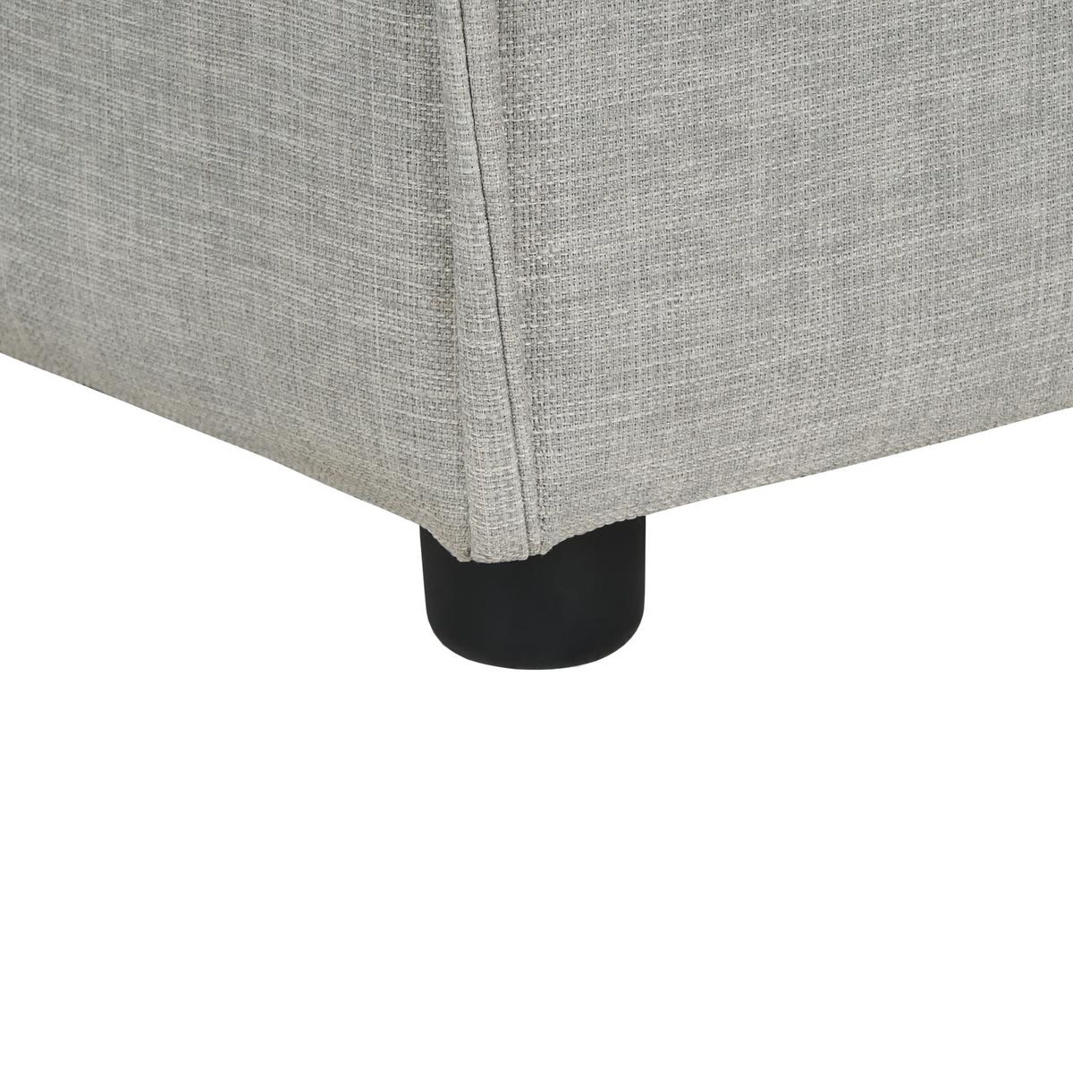CHAISELONGUE-RECHTSSEITIGE Stoff Hellgrau Ardal - Hellgrau/Schwarz, Textil (119/68/180cm) - Beliani