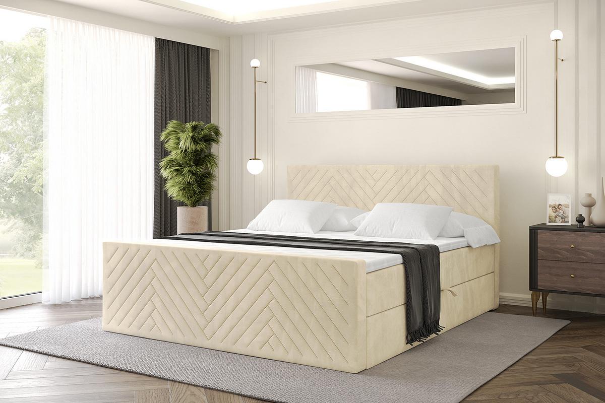 BOXBETT mit Matratze und Lattenrost - VEXA-Z - 120x200 - Beige Monolith - Beige, Holzwerkstoff (120/200cm) - ALTDECOR