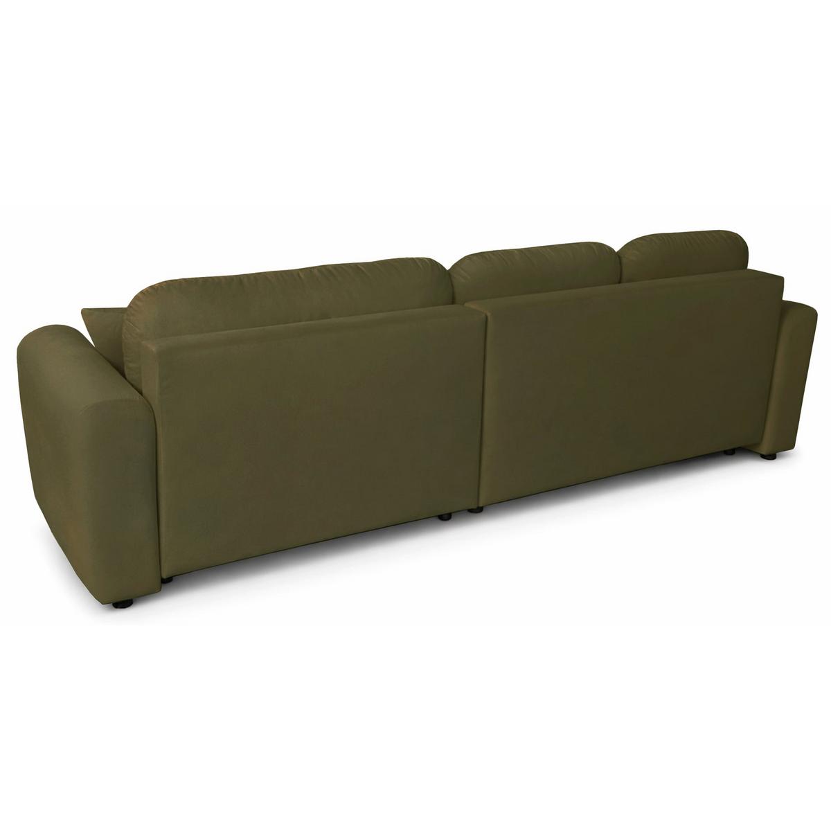 ECKSCHLAFSOFA Olido OLIVGRÜNER VELOURS - Schwarz/Olivgrün, Kunststoff/Textil (279/150cm) - Selsey
