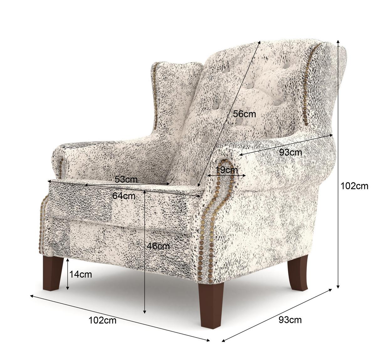 CHESTERFIELD-SESSEL Anton Weiß Microfaser Vintageoptik - Weiß/Braun, Holz/Textil (102/102/93cm) - S-Style Möbel