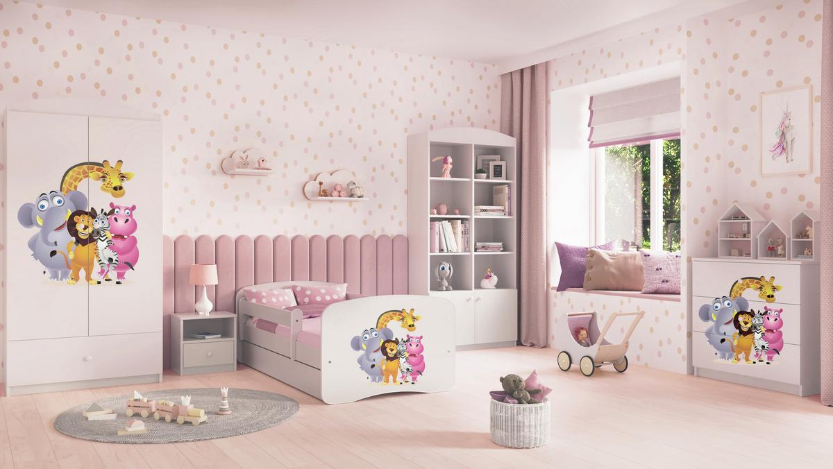 KINDERKLEIDERSCHRANK ZOO - Weiß, Holzwerkstoff (90/175/52cm) - RAUMHIRSCH FURNITURE