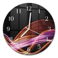 WANDUHR aus Glas Ø30 cm - Abstrakte Kunst - Lila, Glas (30/30/0.4cm) - TULUP