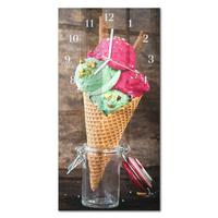 WANDUHR aus Glas 30x60 cm - Eis - Multicolor, Glas (30/60/0.4cm) - TULUP