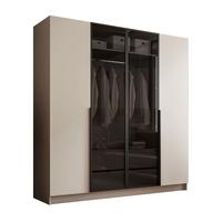 VIERTÜRIGER Schrank ATRIUM mit Glasfront - Kaschmir, Holzwerkstoff (200/210/57cm) - Lookway