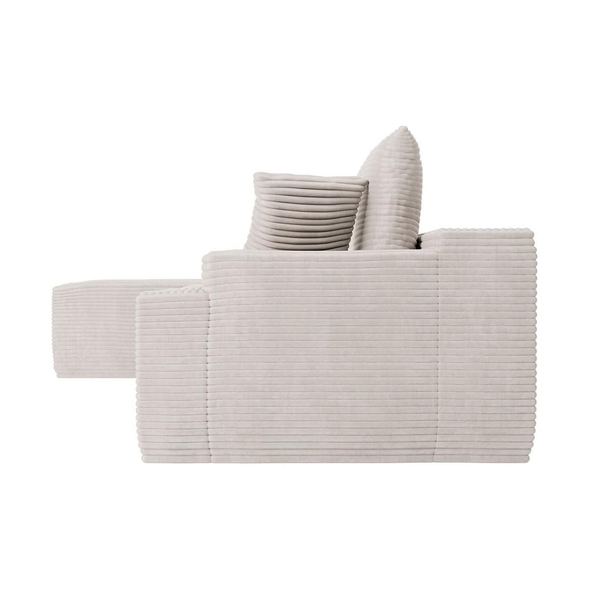 SOFA Coredo beige Cord - Beige, Textil (155/250cm) - Juskys