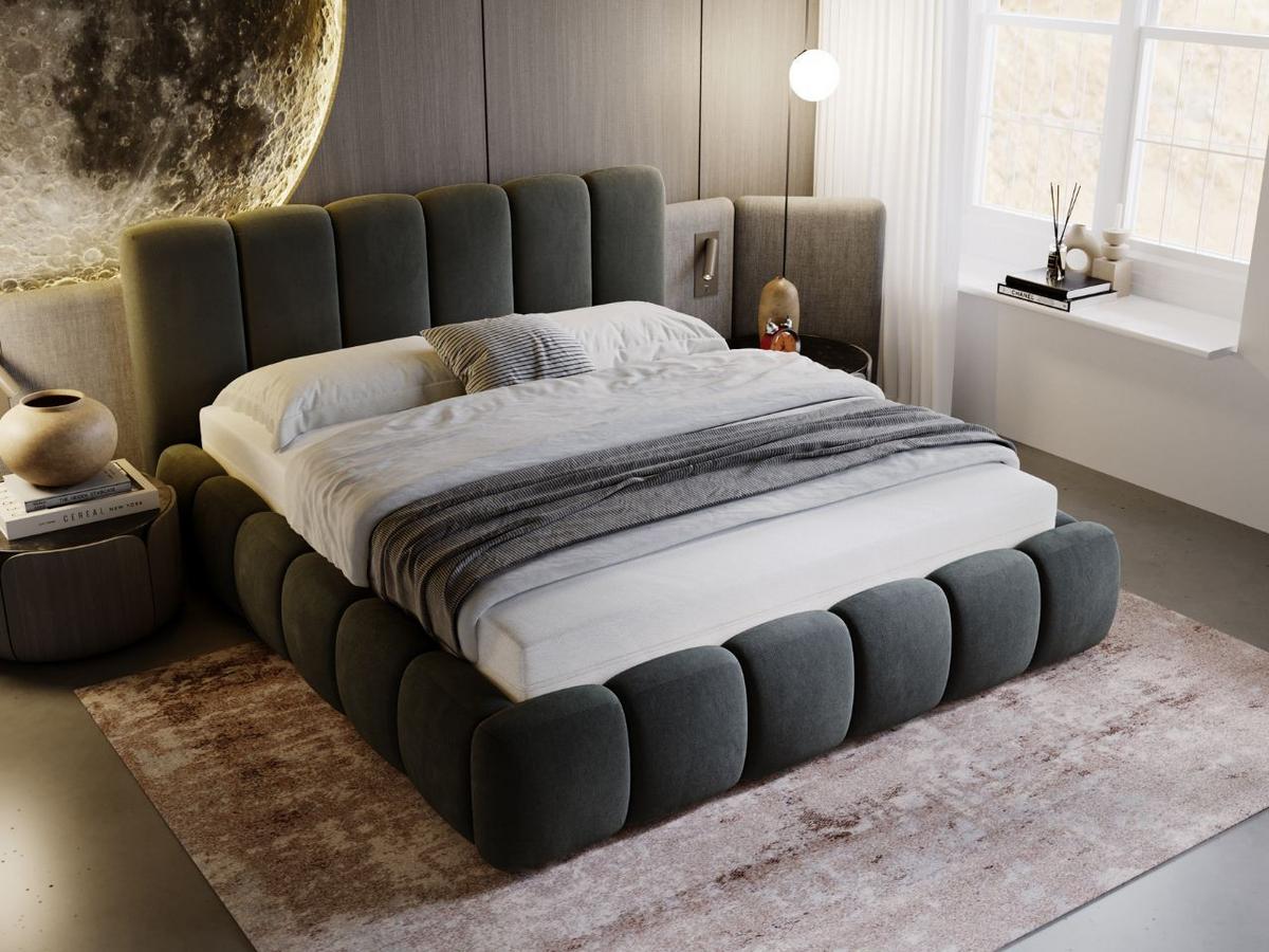 POLSTERBETT Cloud 160x200 Dunkelgrau - Dunkelgrau, Textil (160/200cm) - Graingold