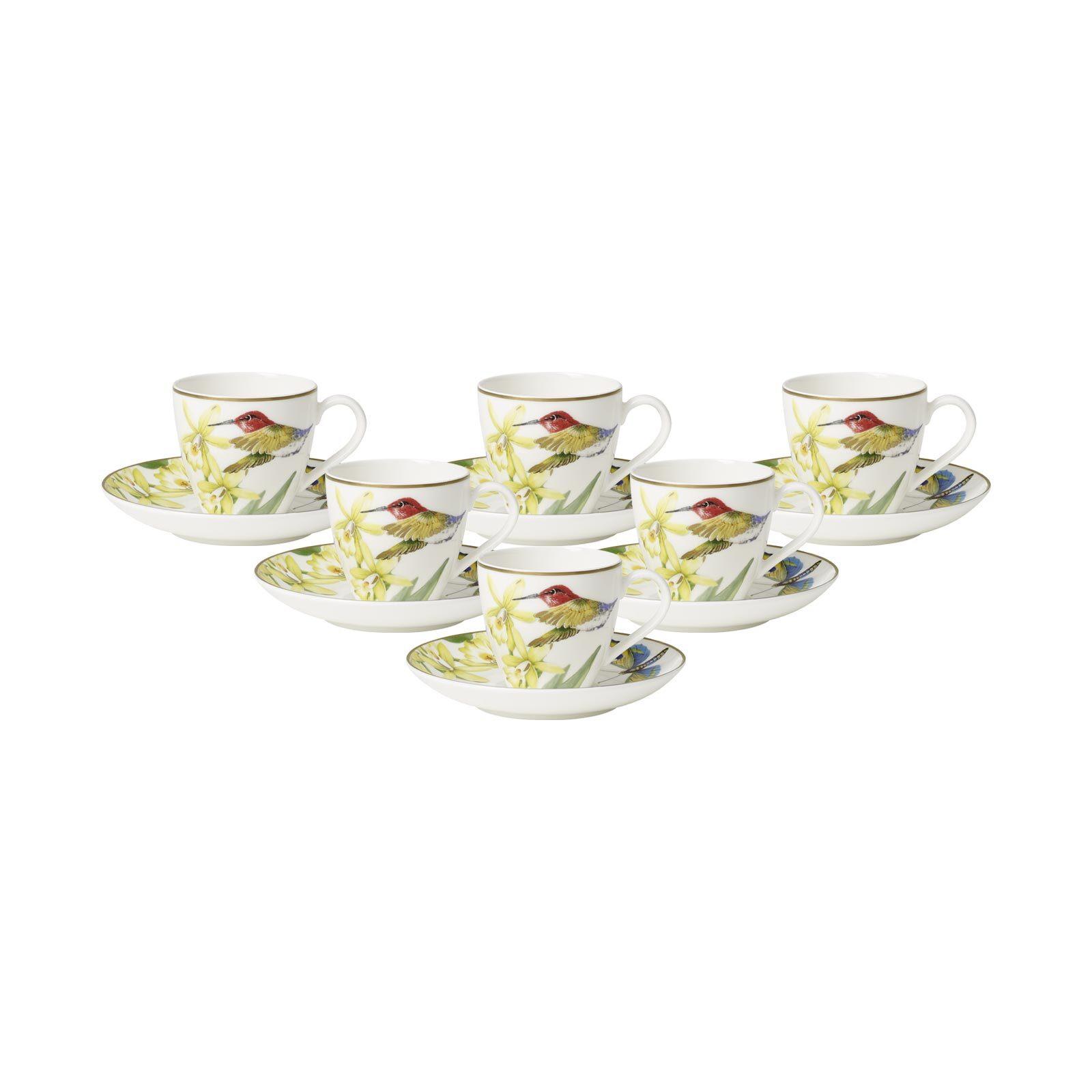 ESPRESSOTASSEN MIT UNTERTASSEN Amazonia bunt 60 ml 6er Set - Multicolor, Keramik (12/7.9/12cm) - Villeroy & Boch