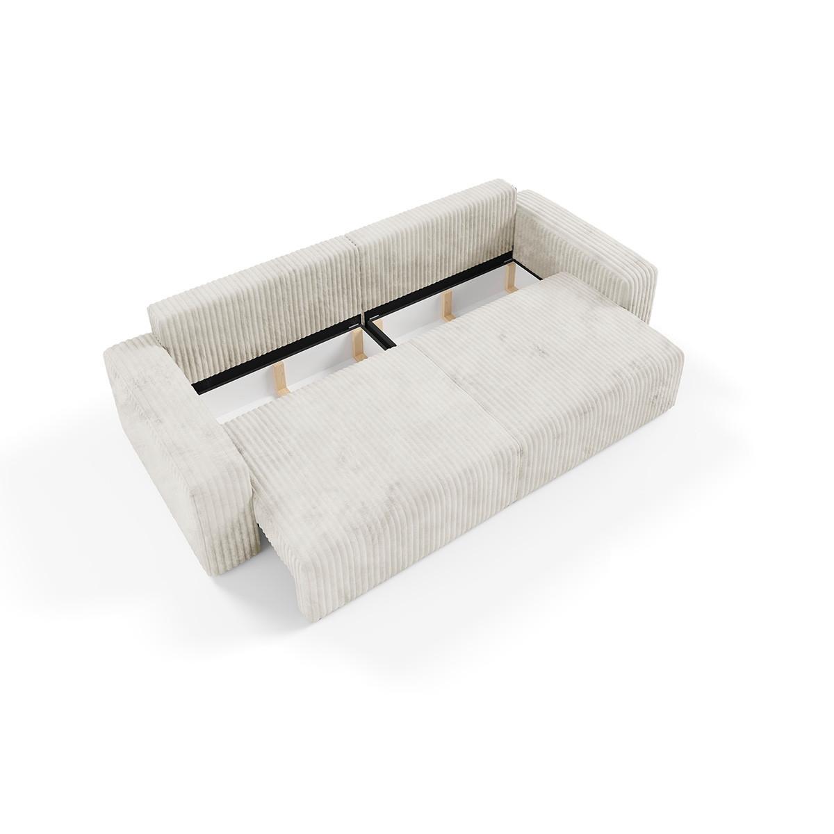 SOFA Angela 3 Sitzplätze Weiß - Weiß, Holz (252/86/105cm) - Petits-meubles