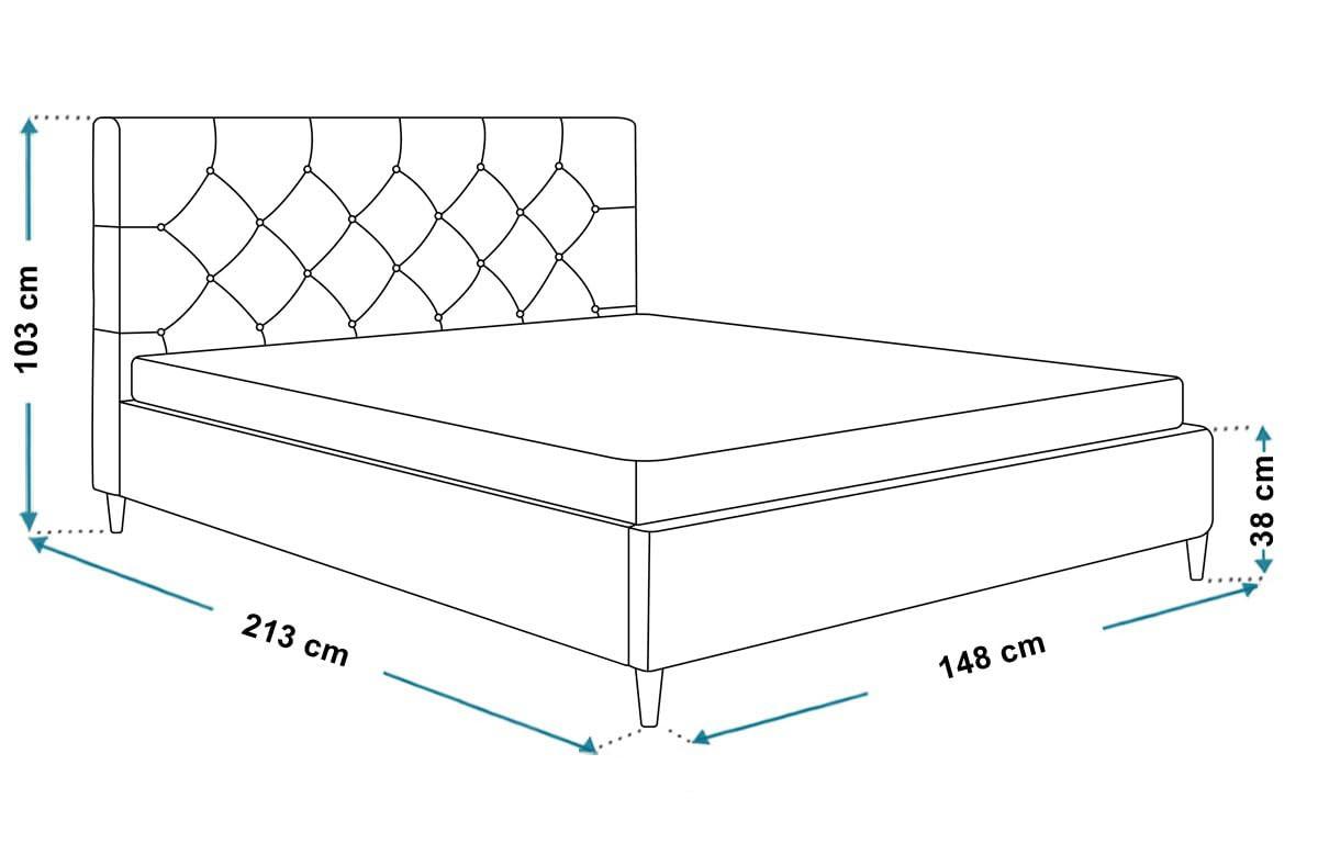 POLSTERBETT LUX Boston mit Kopfteil, 140 x 200 cm, Doppelbett mit Lattenrost aus Holz, Velourstoff Rosa, Füße in Farbe: Weiß - Pink, Holz/Textil (140/200cm) - Alpi-Möbel