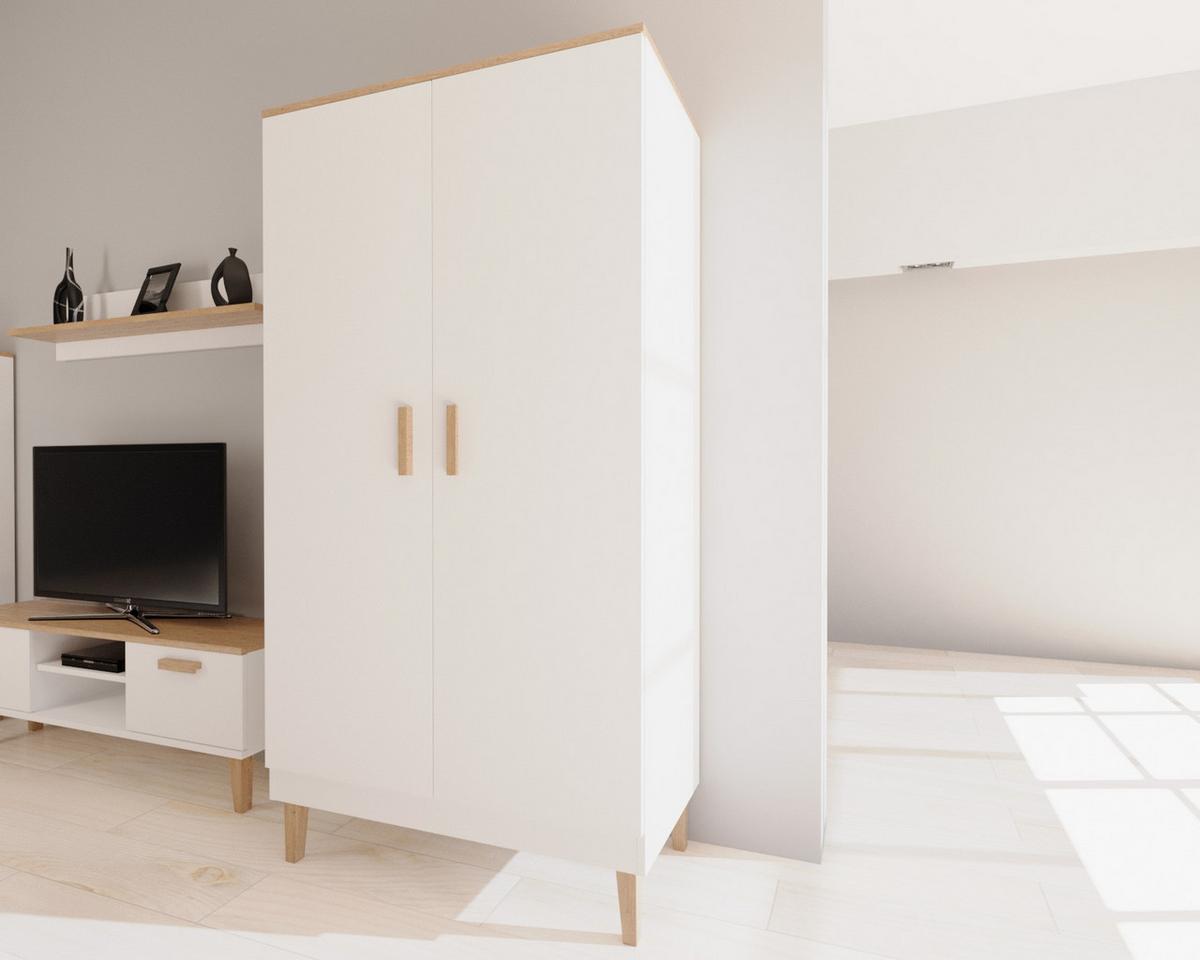 DREHTÜRENSCHRANK Denver - Weiß, Holzwerkstoff (100/184/55cm) - RAUMHIRSCH FURNITURE