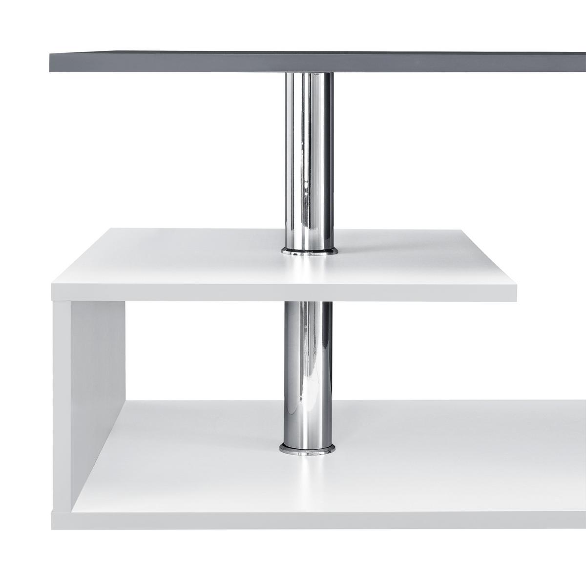 COUCHTISCH Haarlem 50/90/41 - Dunkelgrau/Weiß, Holzwerkstoff (90/50/41cm) - [en.casa]