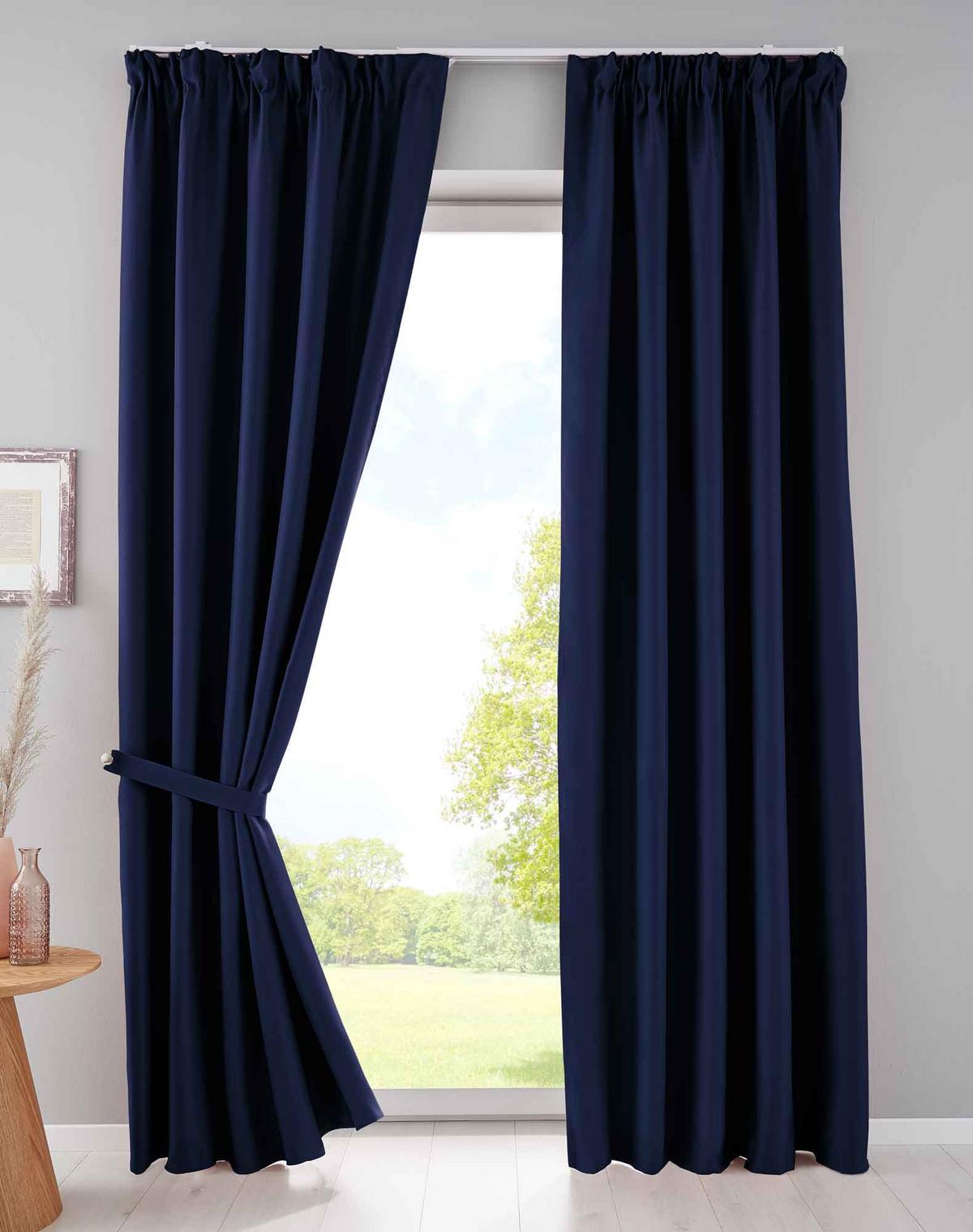 VORHANG 2ER SET NEWYORK HxB 245x295 cm Blau - Blau, Textil (295/245cm) - Gardinenbox