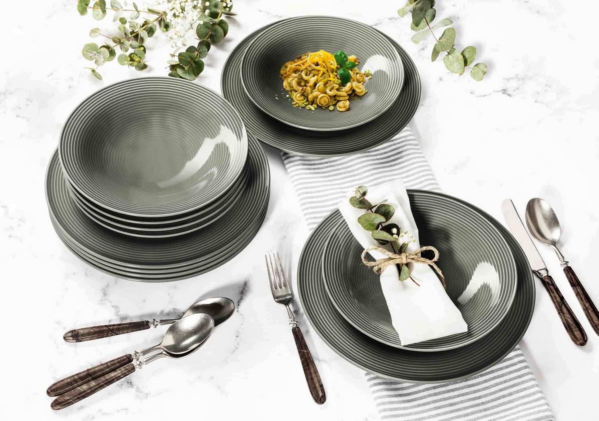 TAFELSERVICE Beat Color Glaze Perlgrau 12-tlg. - Grau, Keramik (32.3/23.5/32.3cm) - Seltmann Weiden