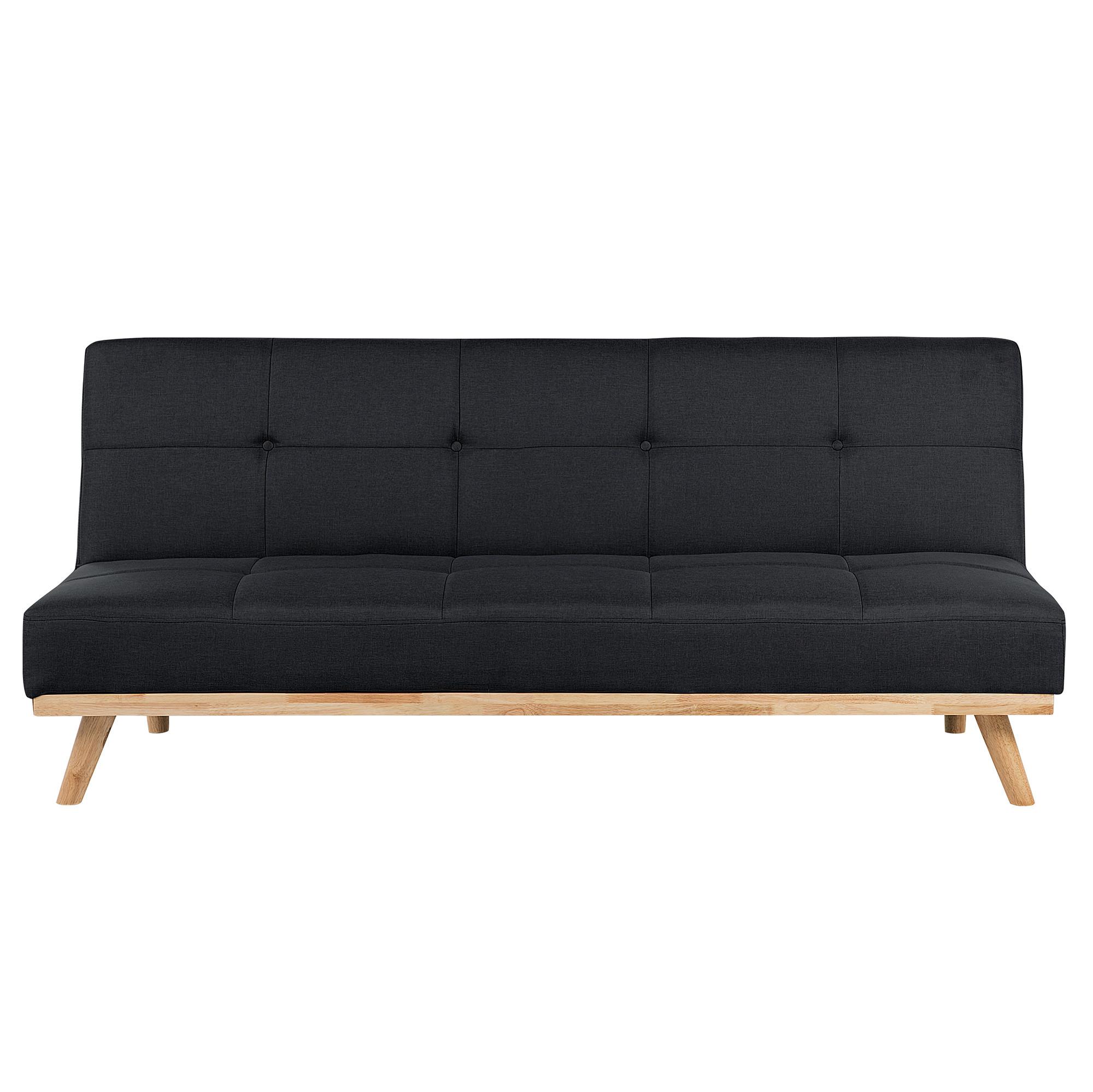 3-SITZER-SCHLAFSOFA Polyester Schwarz Froya - Schwarz, Textil (183/80/80cm) - Beliani