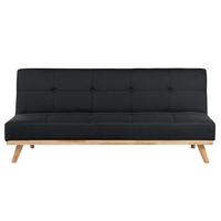 3-SITZER-SCHLAFSOFA Polyester Schwarz Froya - Schwarz, Textil (183/80/80cm) - Beliani