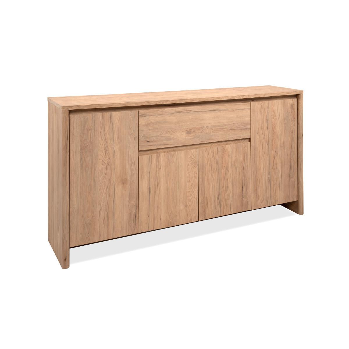 SIDEBOARD 4 Türen 1 Schublade Holzoptik 40/86/165 cm - Eschefarben, Holzwerkstoff (40/86/48cm) - Calicosy