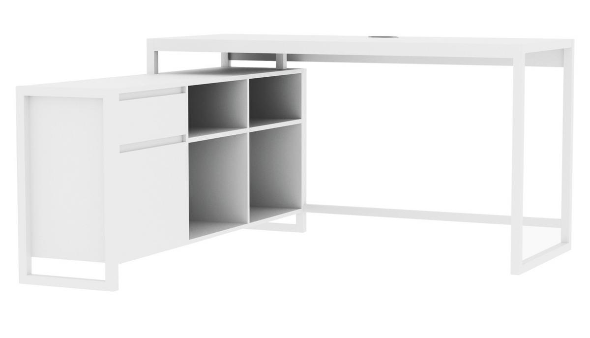 SCHREIBTISCH weiß 139 x 139 cm, Eckschreibtisch für Büro und Homeoffice - Weiß, Holzwerkstoff (139/139/75cm) - Furn.Design