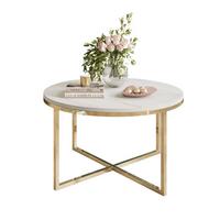 COUCHTISCH CIRI-X LEVANTO mit vergoldeter Basis - Goldfarben, Holzwerkstoff (70/70/45.6cm) - Lookway