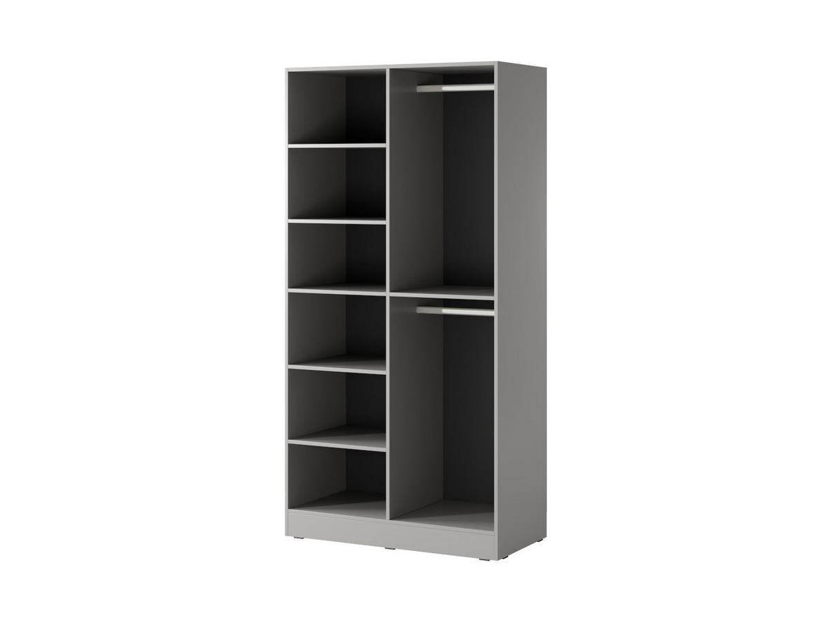 DREHTÜRENSCHRANK ATELIO 101/200/51 cm Modern Kleiderschrank 2-türig Grau - Grau, Holzwerkstoff (101/200/51cm) - MASSENO