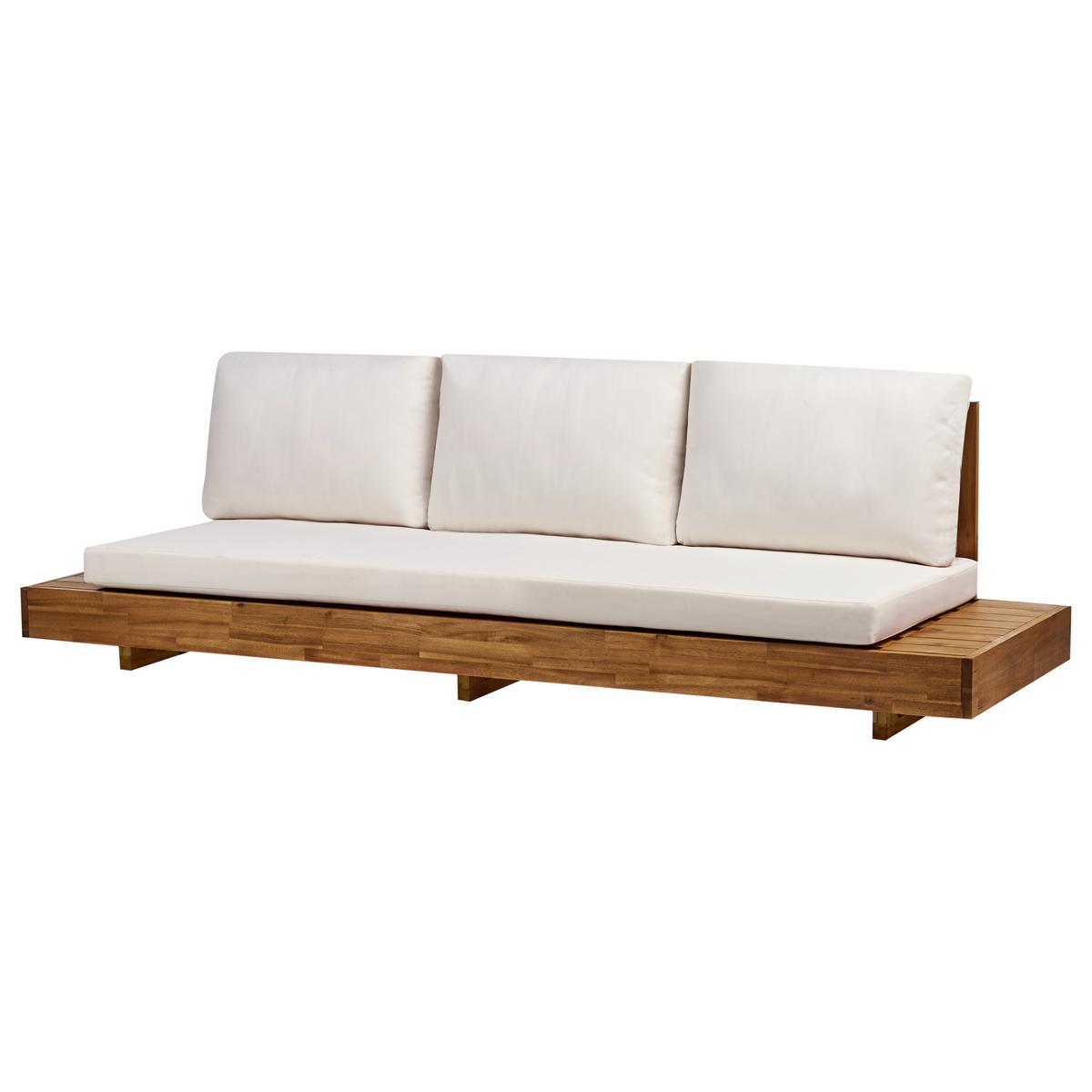 LOUNGE-SET 5-Sitzer Heller Holzfarbton Marettimo - Hellbraun/Weiß, Holz - Beliani
