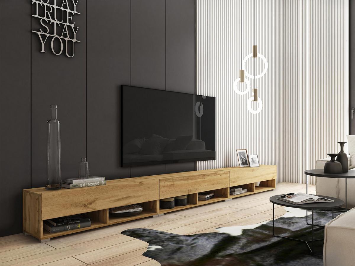 TV-LOWBOARD A300 - Eiche Wotan, Holzwerkstoff (300/32/33cm) - MIRJAN24