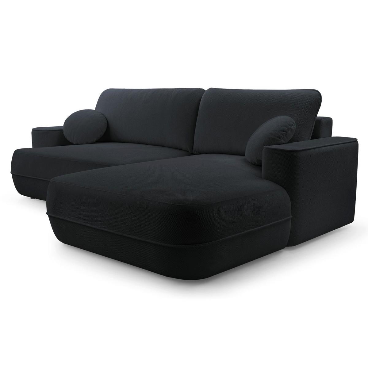 ECKSOFA Fuerro Schwarz Strukturstoff - Schwarz, Kunststoff/Textil (168/260cm) - Selsey