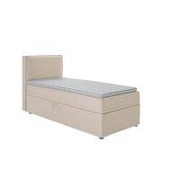 BOXBETT Eclipse 90/200 cm Beige Luxusmicrofaser - Beige/Schwarz, Holz/Kunststoff (90/200cm) - S-Style Möbel