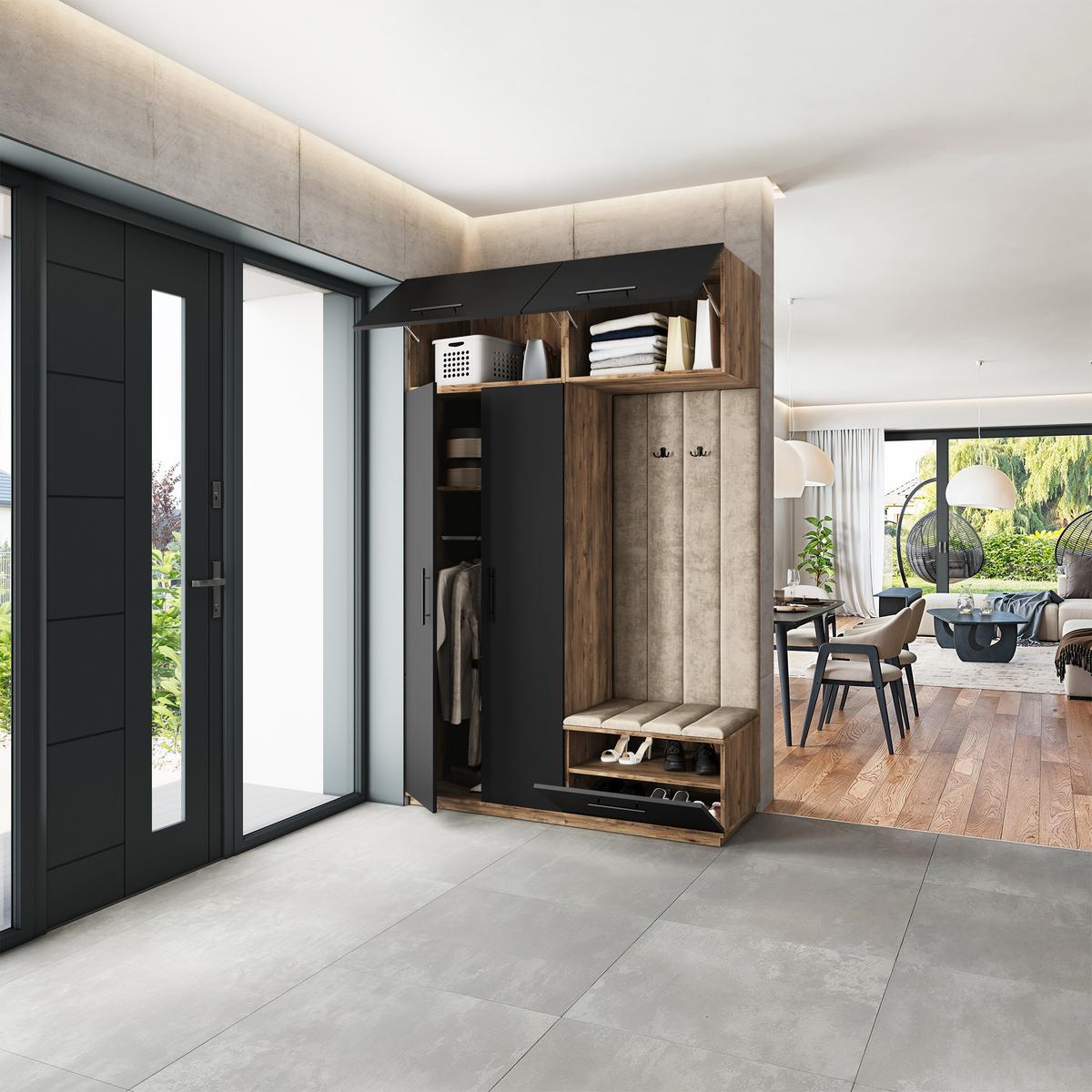 GARDEROBENSCHRANK REMA 150/240/60 cm Modern Eichefarben - Eichefarben/Beige, Holzwerkstoff (150/240/60cm) - MASSENO