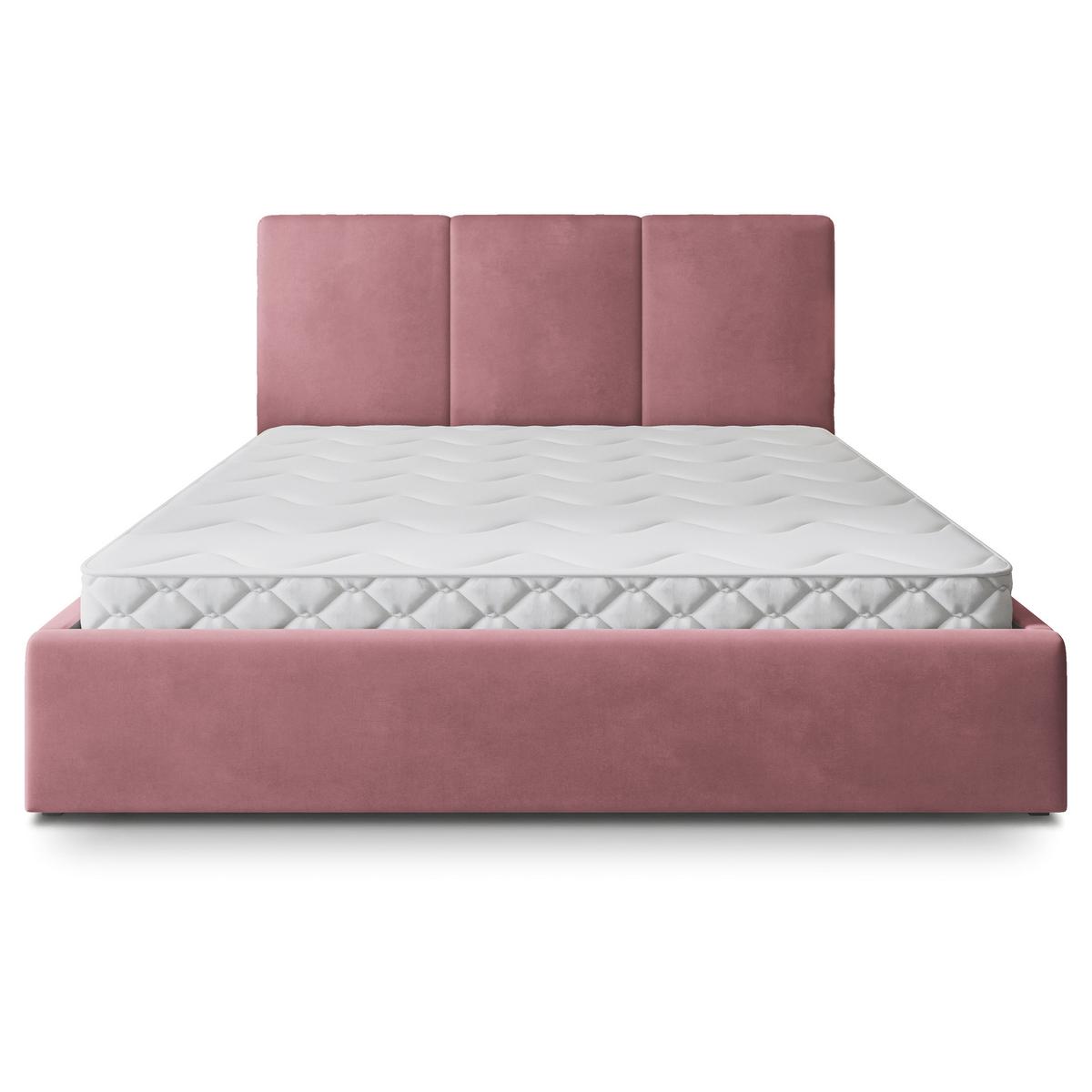 POLSTERBETT AZURI 200x200 cm mit Bettkästen - Rosa - Rosa, Holz (200/200cm) - MASSENO