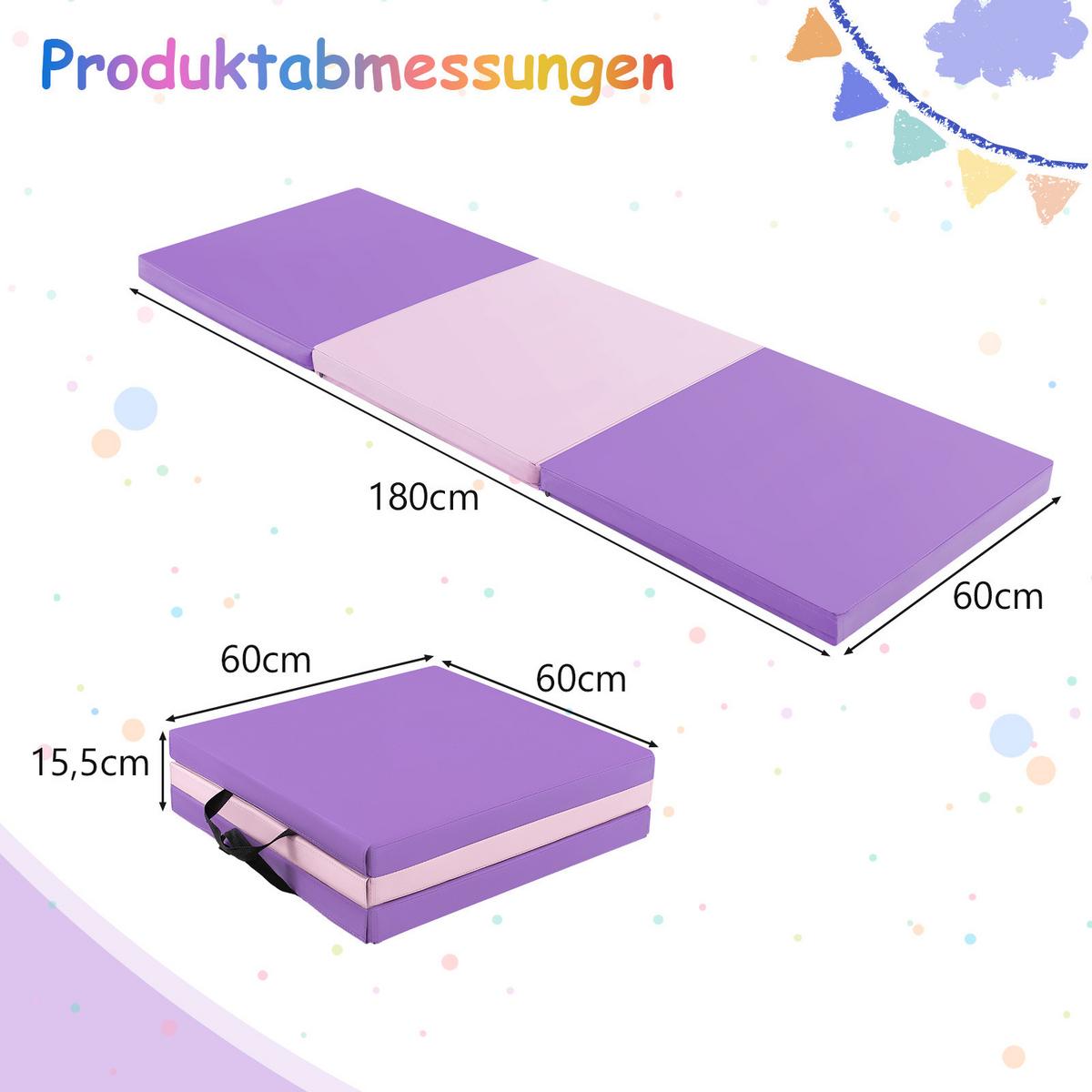 ÜBUNGSMATTE Violett - Flieder, Leder (180/60cm) - COSTWAY