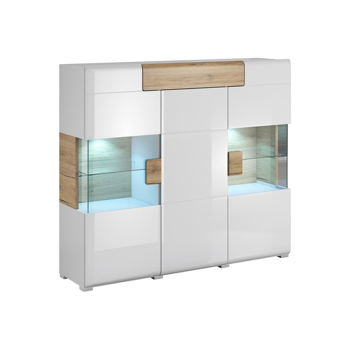 SIDEBOARD Jules Weiß und Holz - Weiß, Holzwerkstoff (147/131/39cm) - Petits-meubles