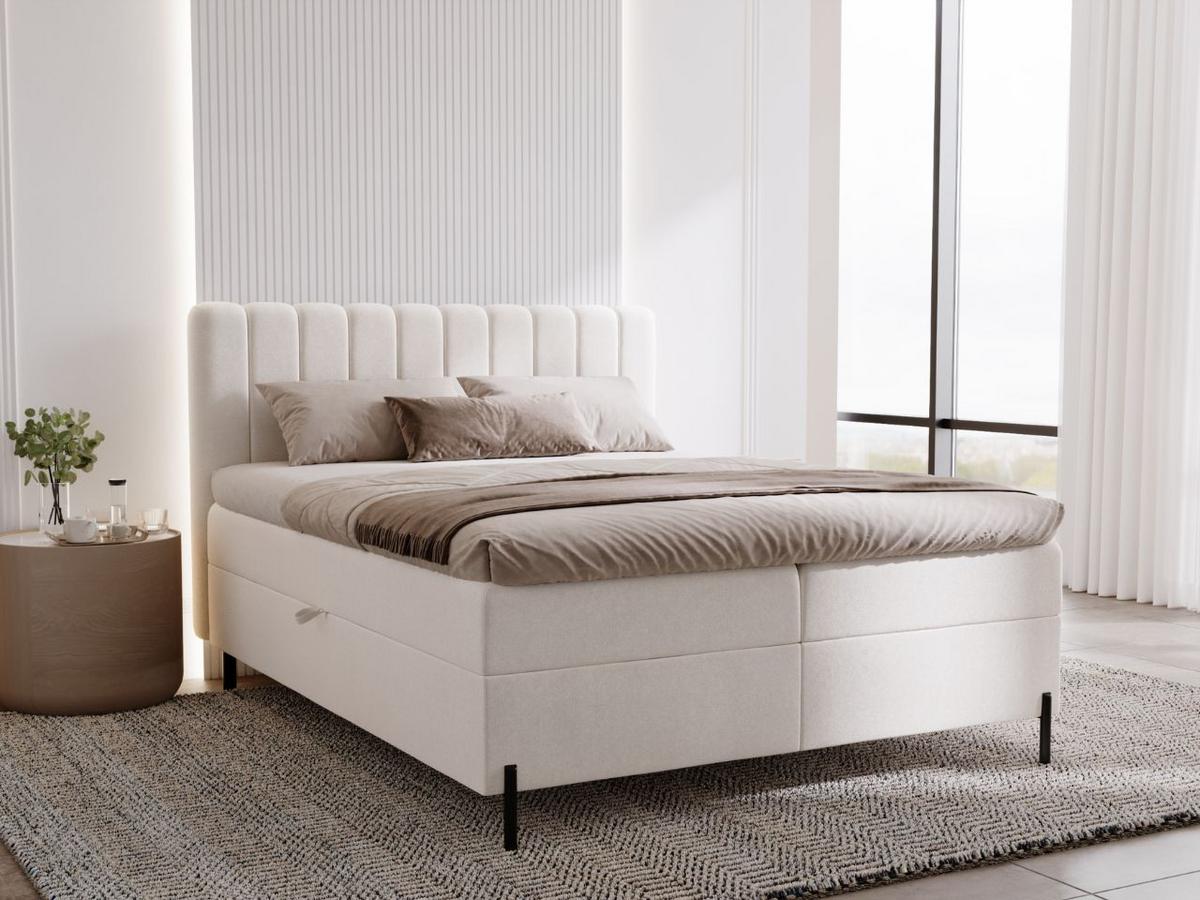 BOXBETT Primavera 160x200 Creme - Creme, Holz/Textil (160/200cm) - Graingold