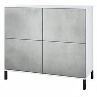 KOMMODE Rova Beton Oxid Optik - Hellgrau, Holzwerkstoff (92.5/83.5/35cm) - Vladon