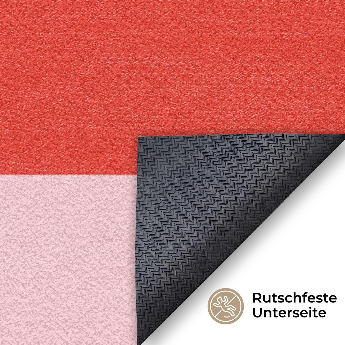 FUSSMATTE Schachbrettmuster - Rot - Rosa - Würfel Türmatte 150x90 cm - Rot, Kunststoff (150/0.4cm) - MuchoWow