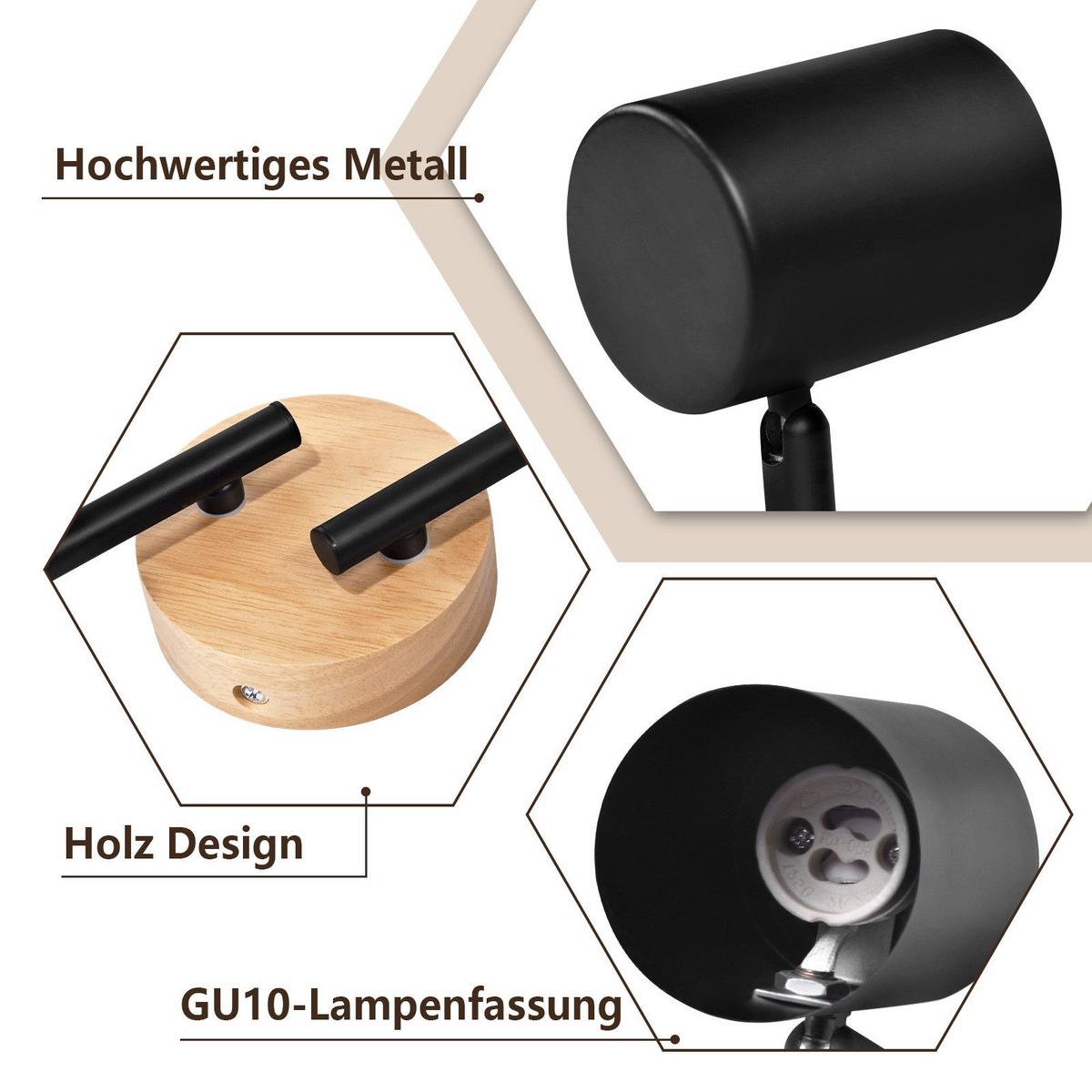 DECKENSTRAHLER Hersfeld 4-flammig 71/6.5/16.5 cm - Schwarz, Metall (71/6.5/16.5cm) - Nettlife
