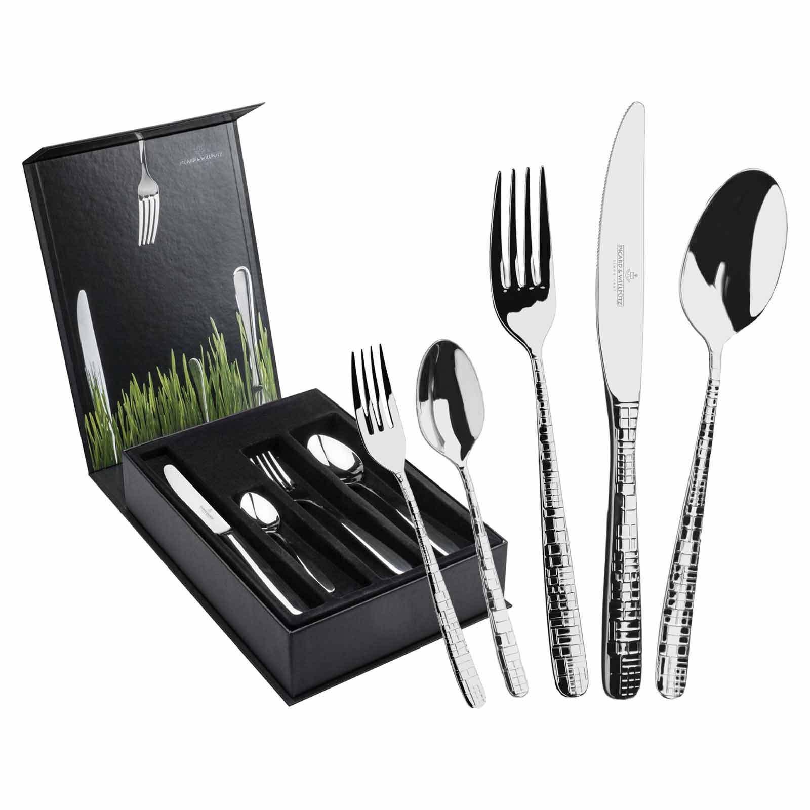 TAFELBESTECK INKL. BESTECKBOX Frame silber 30-tlg. - Silberfarben, Metall - Picard & Wielpütz