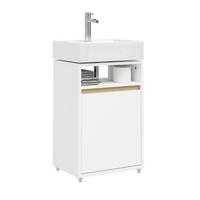 WASCHBECKENUNTERSCHRANK Schmal mit U-Aussparung 40x60x30cm - Weiß, Holzwerkstoff (40/60/36cm) - SoBuy