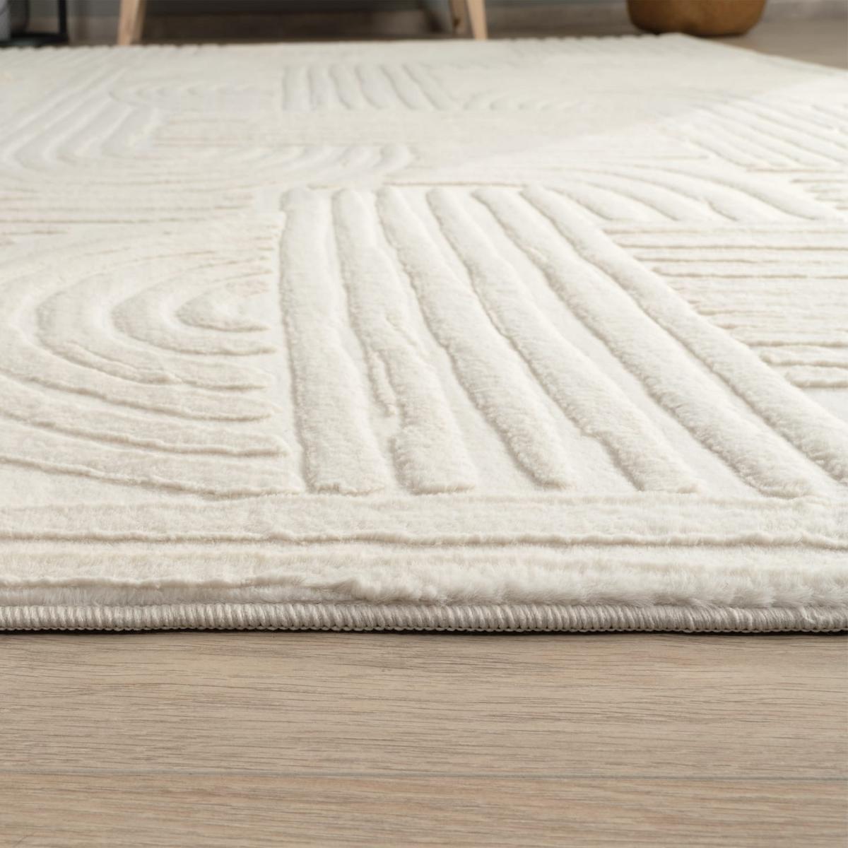 FLACHWEBETEPPICH Boho Creme 120 x 160 cm - Creme, Kunststoff (120/160cm) - TT Home