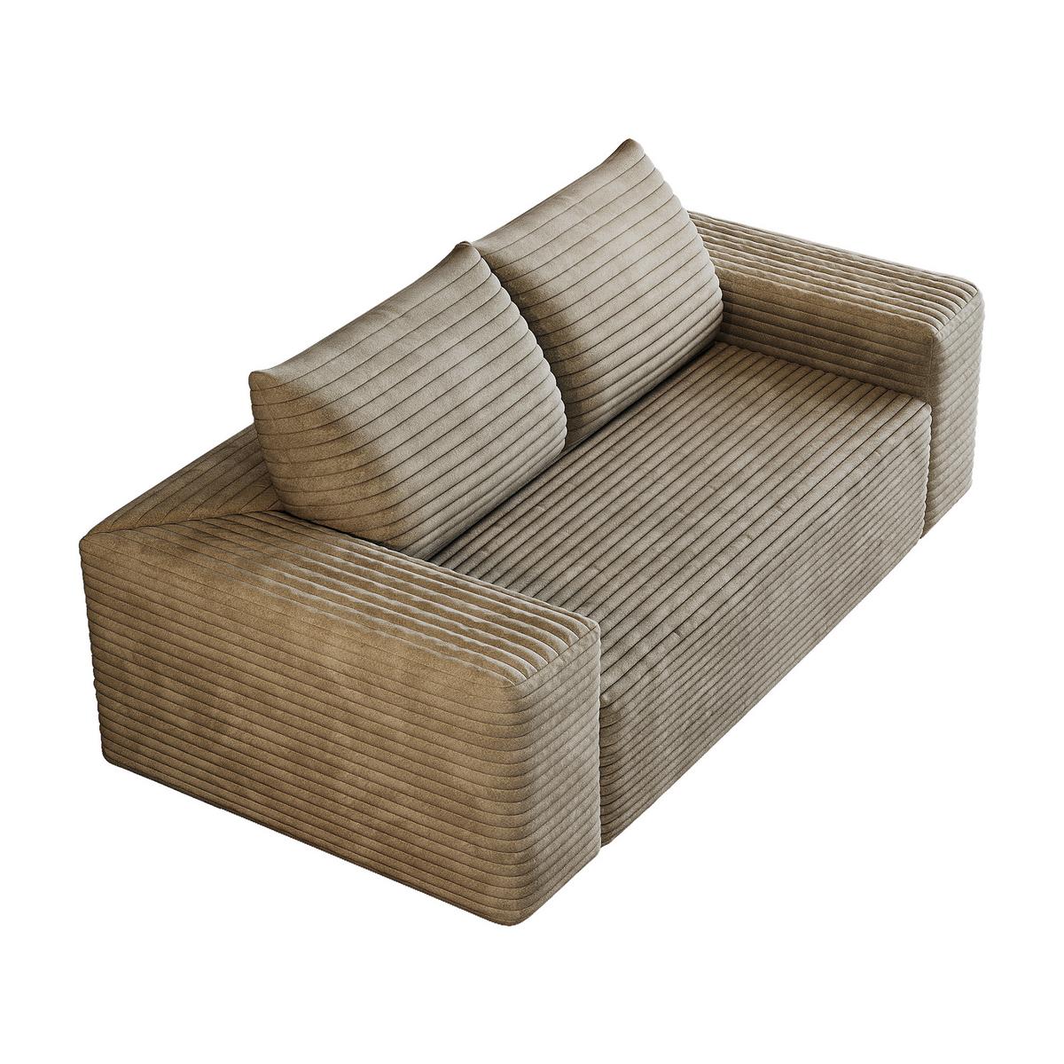 2-SITZER SOFA 180cm Cord-Sofa ohne Montage - Sandfarben, Textil (180/83/90cm) - Urban Meuble