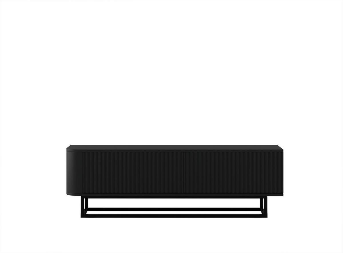 TV-LOWBOARD Aurora Schwarz matt 140 cm mit Metallrahmen - Goldfarben/Schwarz, Holzwerkstoff/Metall (140/44/35cm) - Meble Lindner