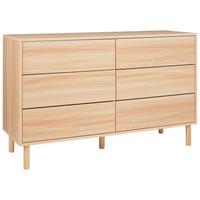 KOMMODE mit 6 Schubladen Hellbraun Sharpe - Braun, Holzwerkstoff (120/74/40cm) - Beliani