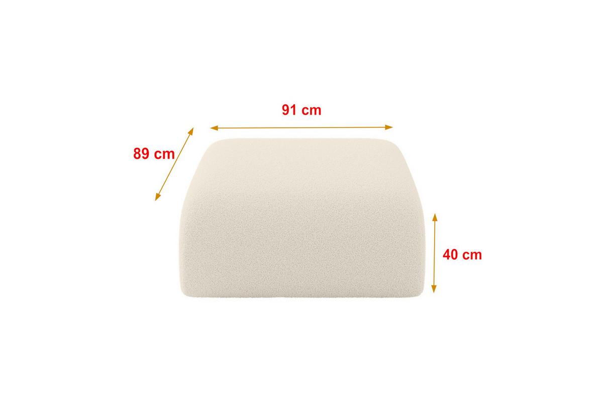 POUF MIRA-PUF 91x89x40 Beige cm Bouclé Modular Sitzhocker - Kaschmir/Beige, Holzwerkstoff/Kunststoff (91/40/89cm) - ALTDECOR