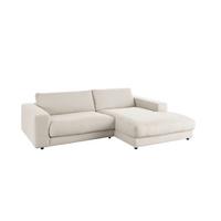 ECKSOFA MADELINE Hellgrau Cord - Hellgrau/Schwarz, Kunststoff/Textil (270/190cm) - KAWOLA