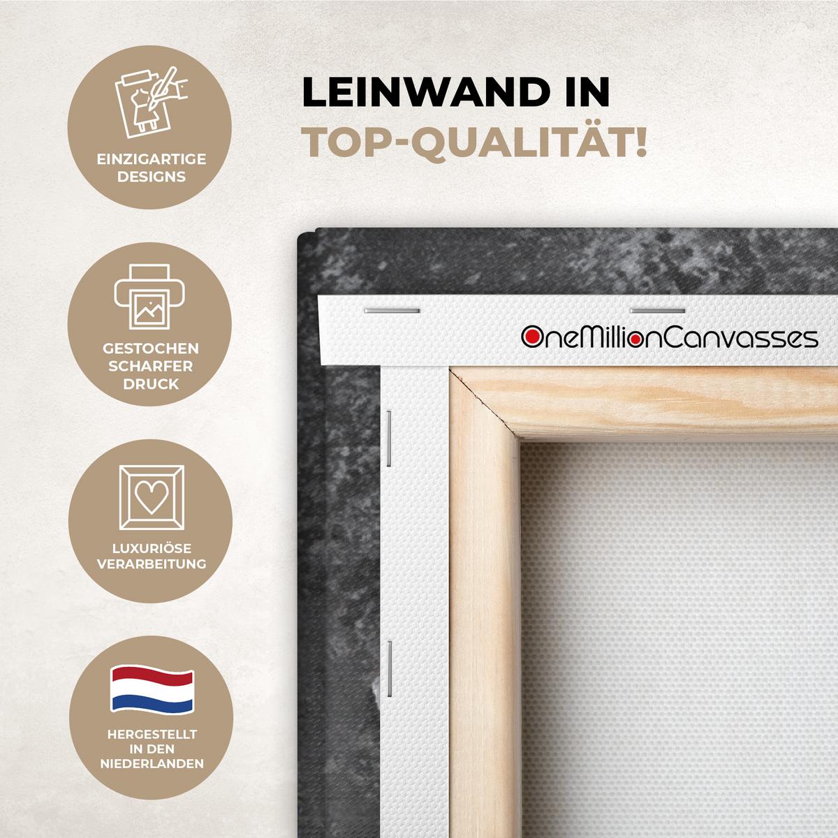 LEINWANDBILD Pfeffer - Kräuter - Gewürze - Beton Deko Groß 90x90 cm - Dunkelgrau, Textil (90/90cm) - MuchoWow