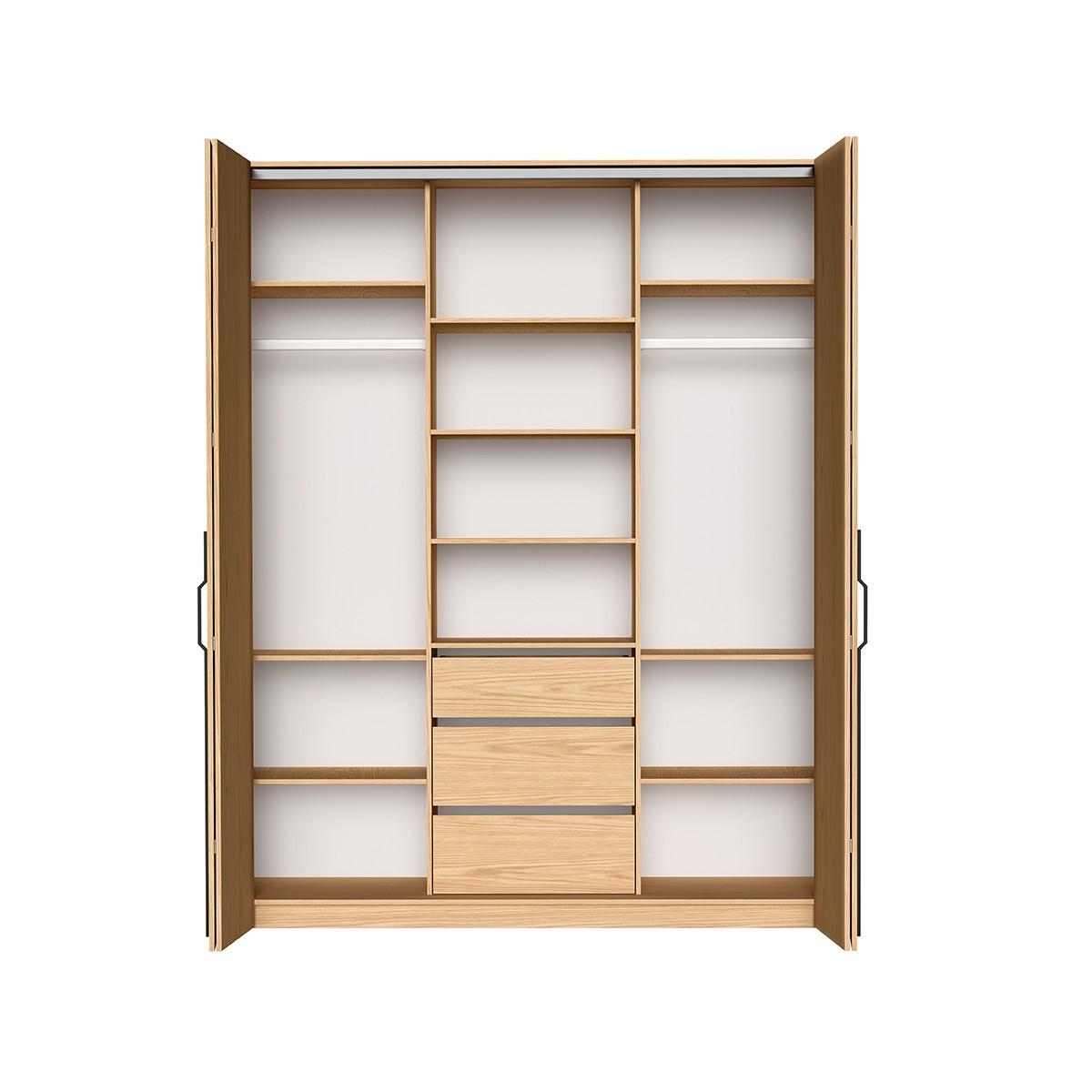 DREHTÜRENSCHRANK ANCONA 200/240/58cm 4-türig Eichefarben - Eichefarben, Holzwerkstoff (200/240/58cm) - MASSENO